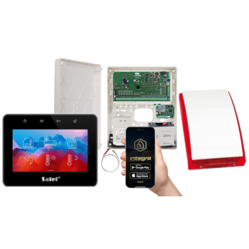 ZESTAW ALARMOWY SATEL INTEGRA 64 + INT-TSG2-B + OPU-3P + AWT682 + 17Ah + INT-GSM LTE + SYRENA SP-4001R